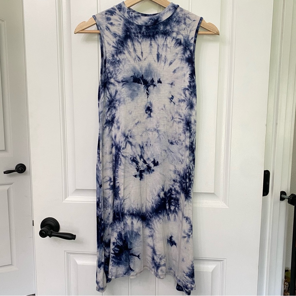 High Neck Tie Dye Dress